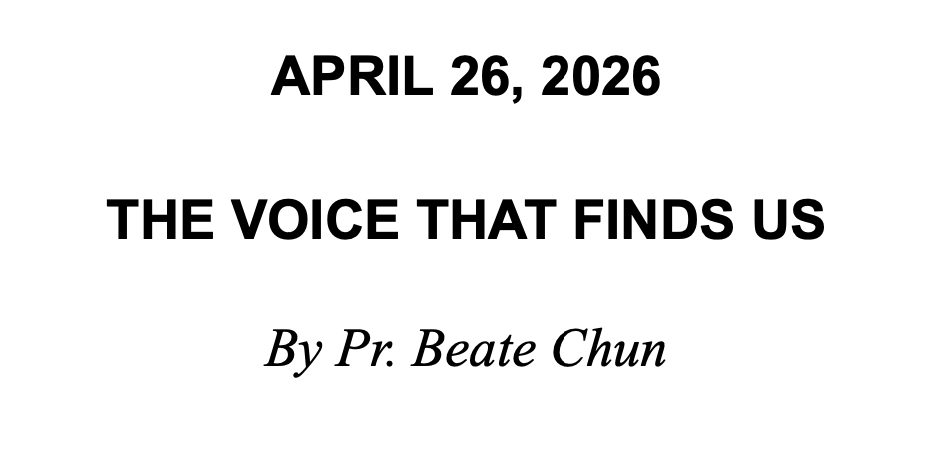 April 26 2026 - The Voice that Finds Us