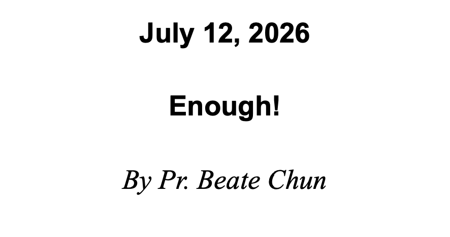 July 12 2026 - Enough!