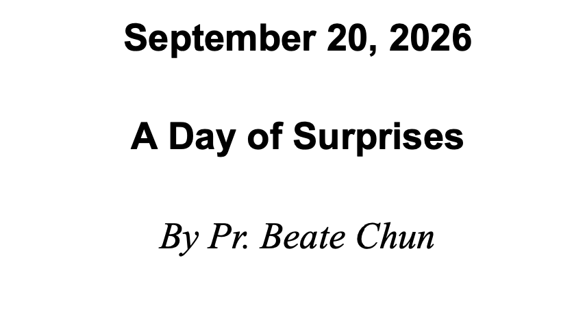 Sept 20 2026 - A Day of Surprises