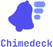 Chimedeck logo with stylized blue and purple shapes above the company name in blue and red text.