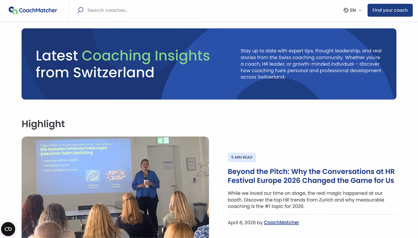 Coachmatcher Blog & Component system developed and maintained by Journeyhorizon