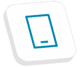 Icon of a smartphone with a rectangular screen and a small horizontal bar below it.