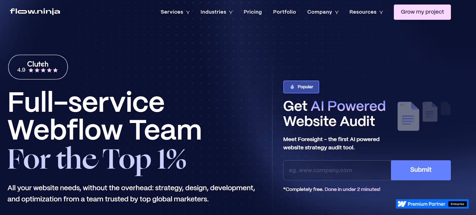 Flow Ninja webflow development agency