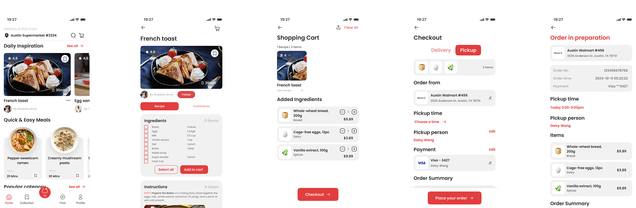 shopping process prototype