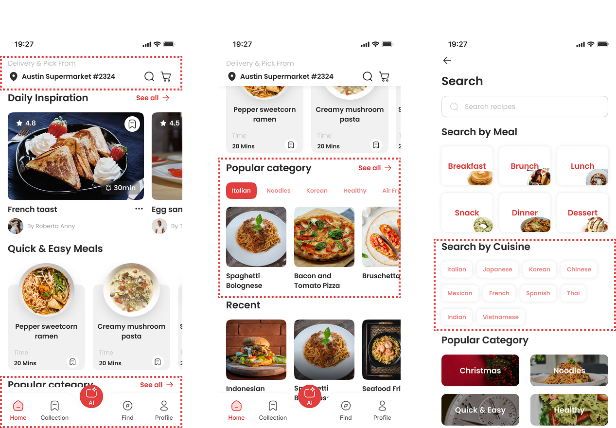improvements on homepage and search page