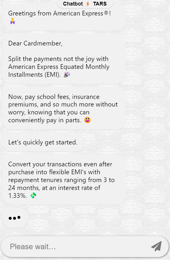 American Express AI Agent for customers
