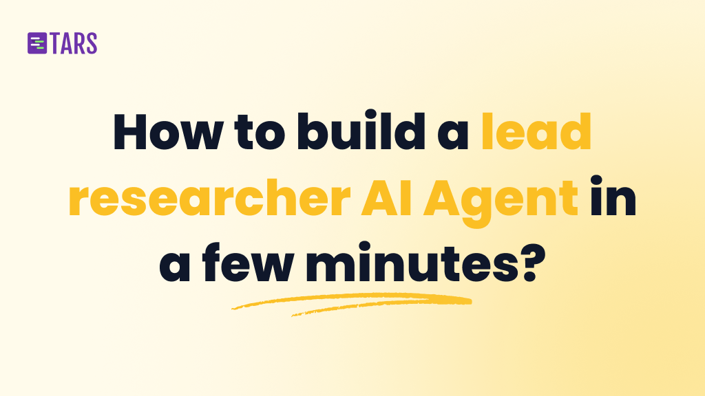 How to build a lead researcher AI Agent in a few minutes?