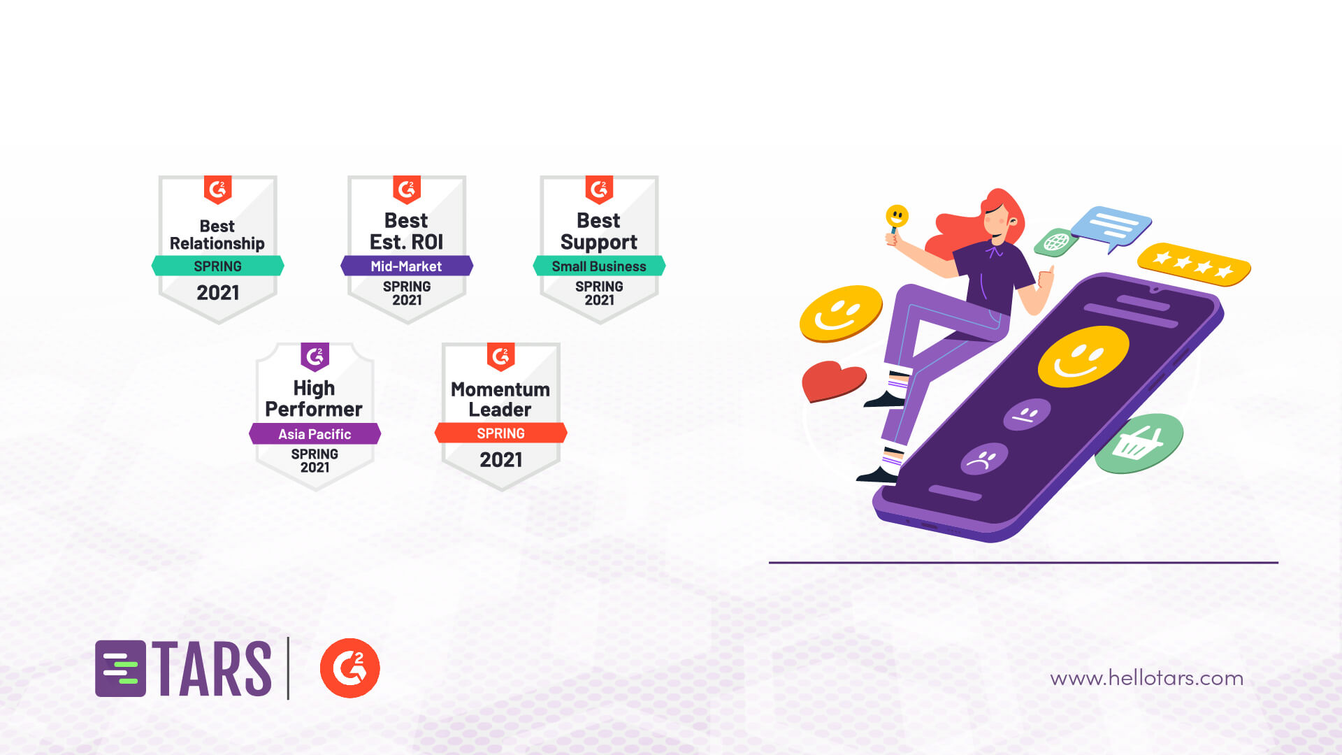 G2 Recognizes Tars as a Leader for Chatbot Platform and Conversational Marketing Categories