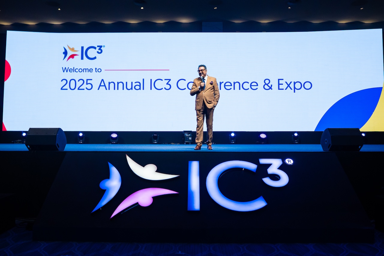 Photo of Actor Boman Irani speaking at the 2025 Annual IC3 Conference & Expo