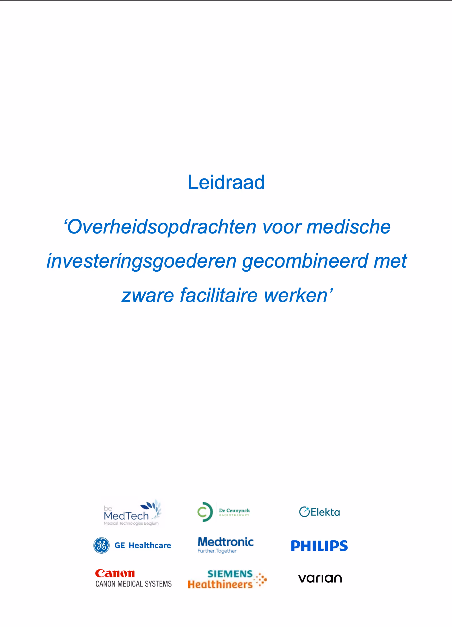 Leidraad overheidsopdrachten medische investeringsgoederen