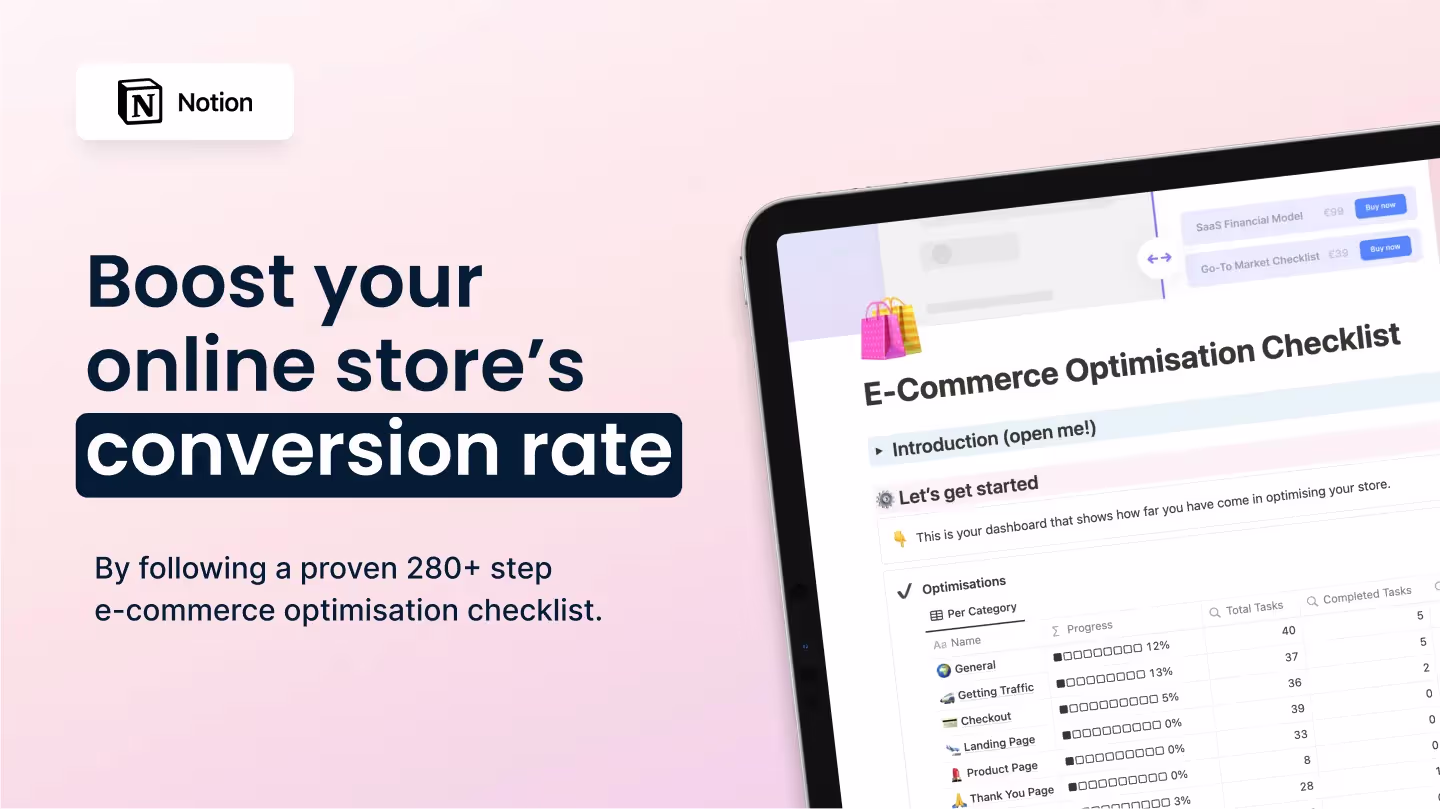 ecommerce cro checklist template