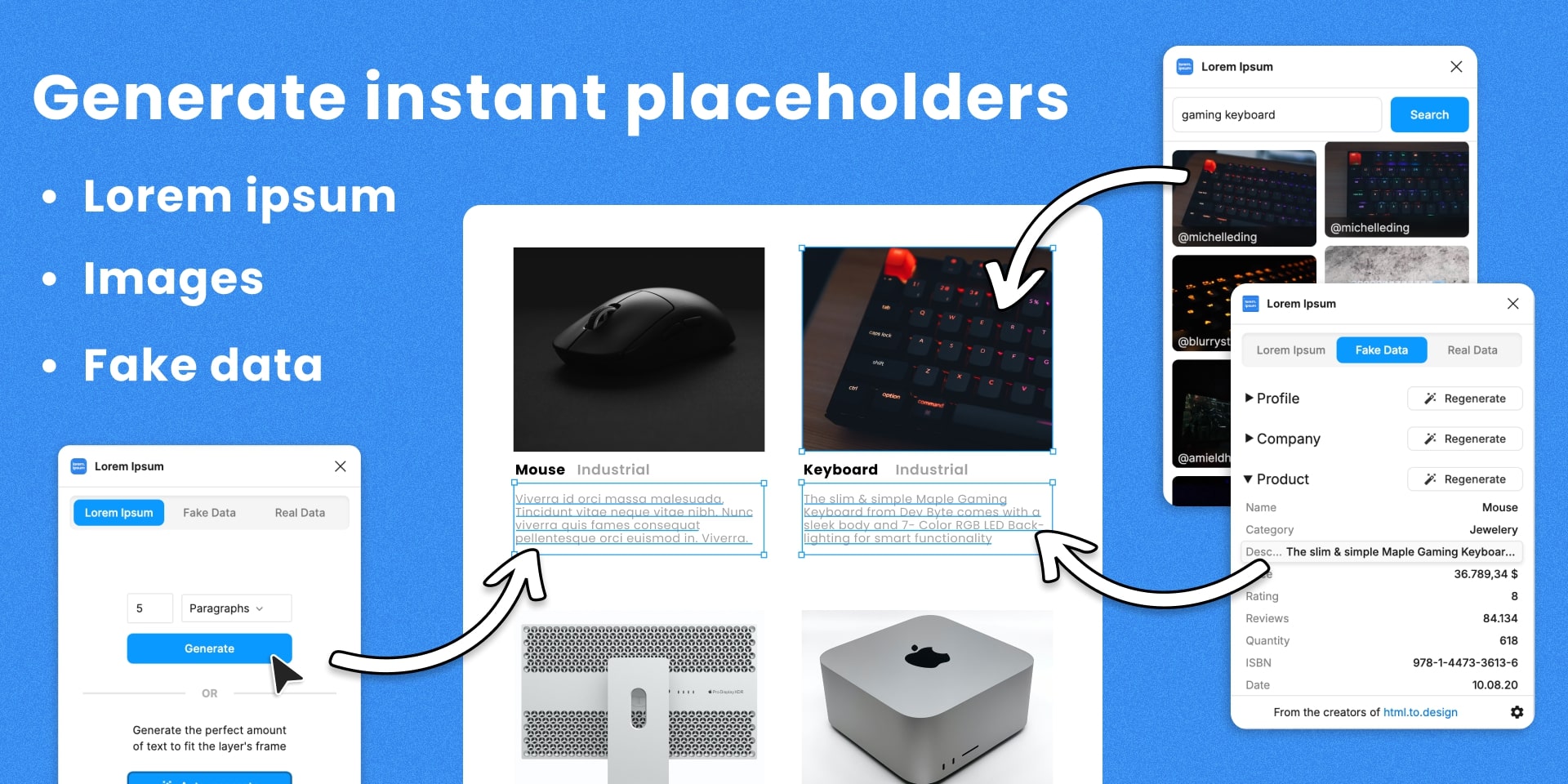 Fill your figma designs with placeholders