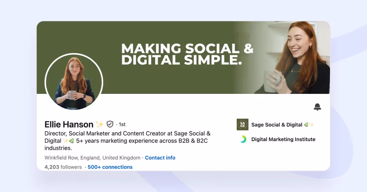 linkedin banner examples ellie