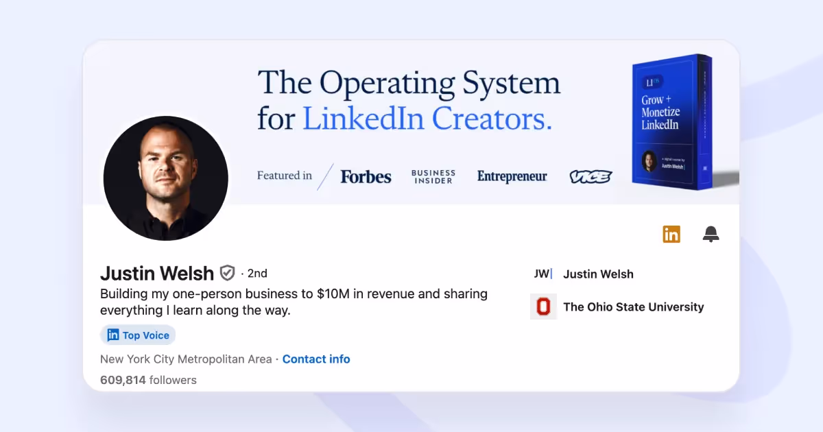 linkedin banner examples justin