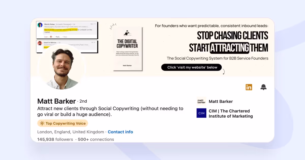linkedin banner examples matt