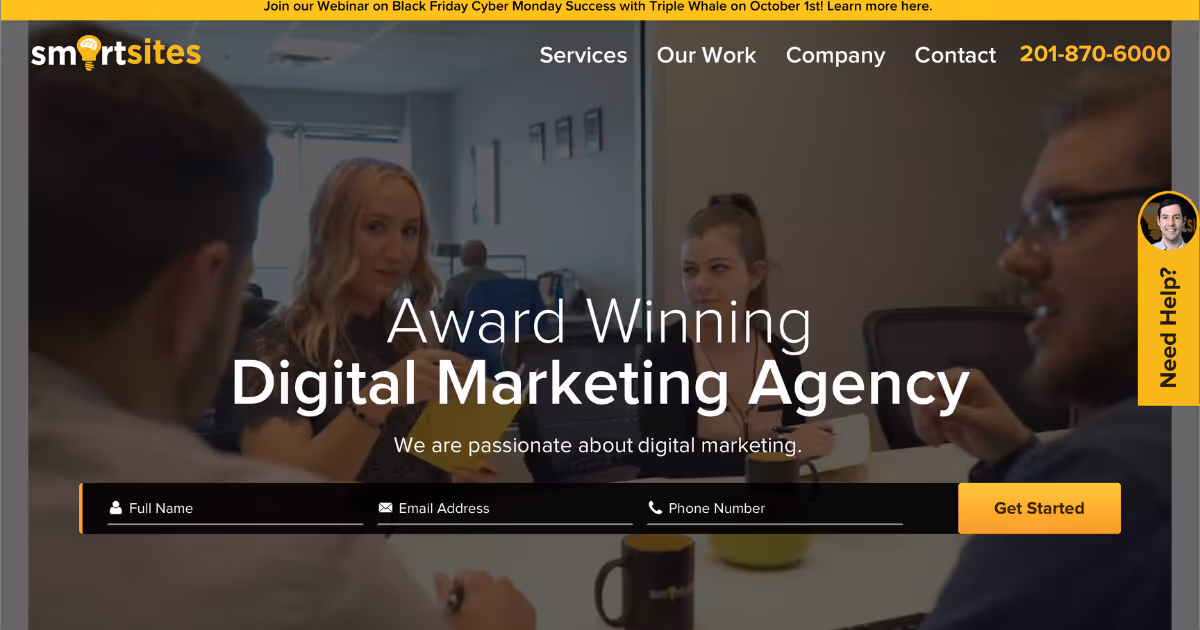 SmartSites marketing automation agency website. 
