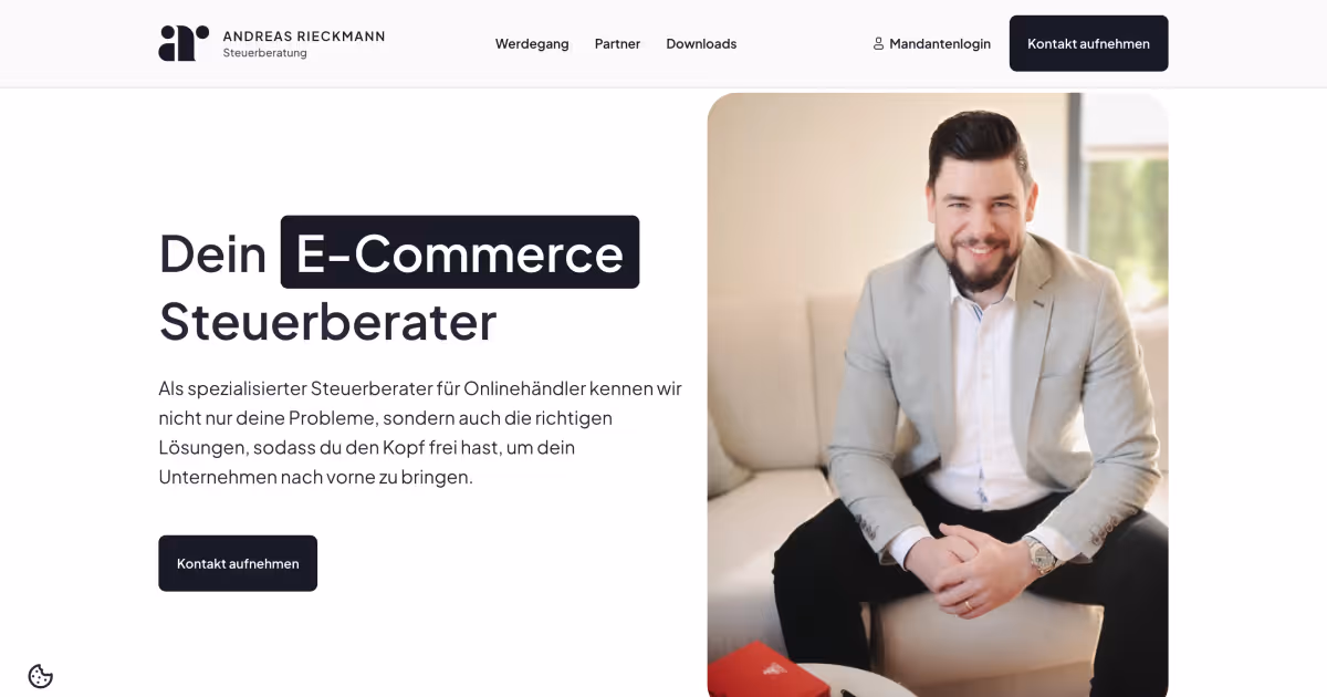 Andreas Rieckmann Steuerberatung modern website design with a clean layout