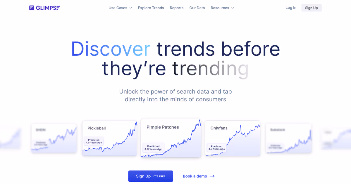 Market research tool Glimpse that helps discover trends before they become popular