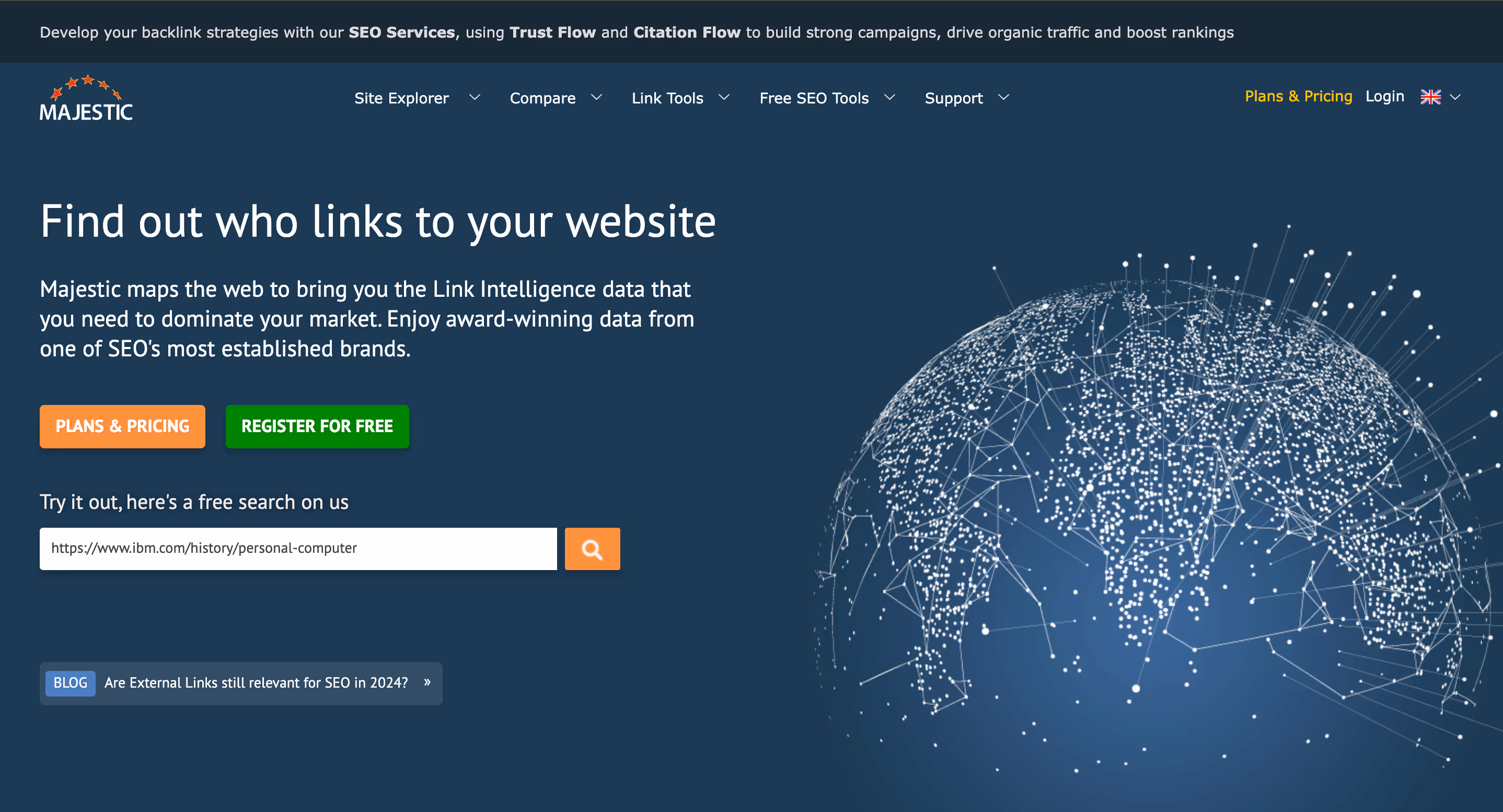one of the inbound marketing tools called majestic