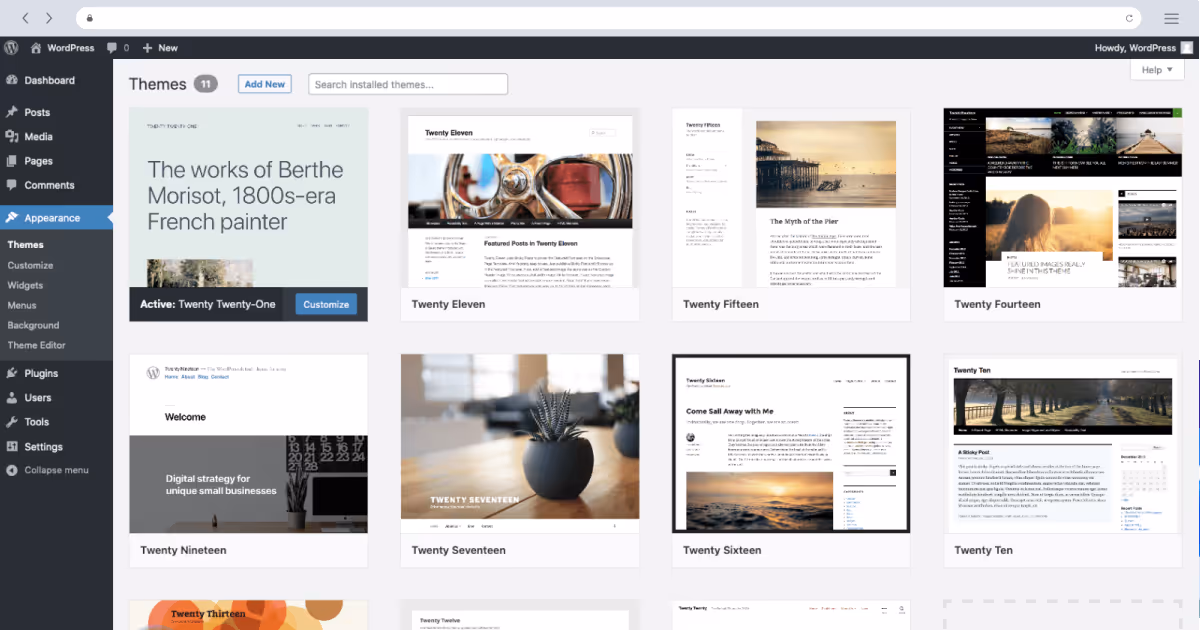web design software called wordpress