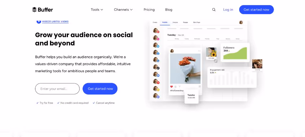 One of the social media marketing tools called Buffer