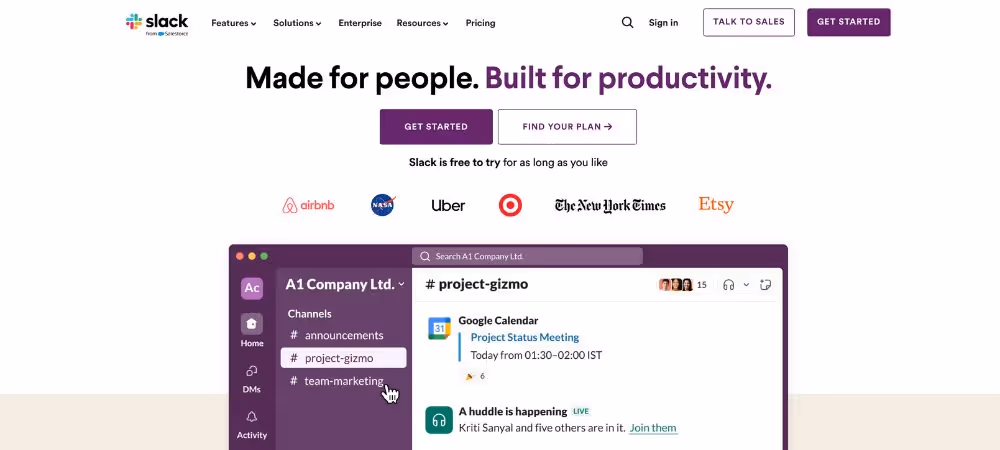 one of the marketing agency tools called Slack