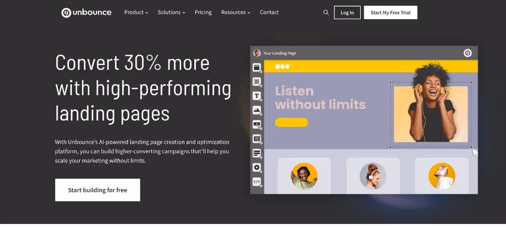 One of the conversion optimization tools called Unbounce