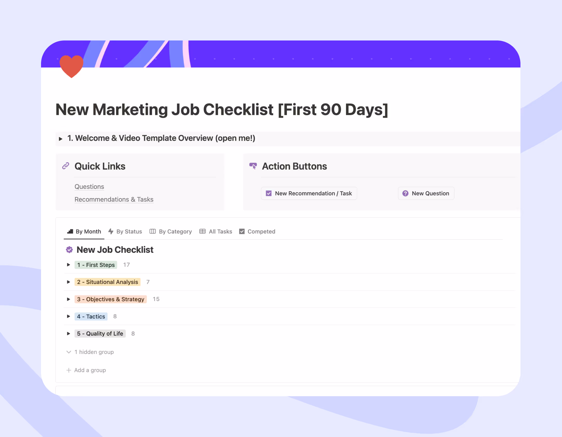New Marketing Job Checklist
