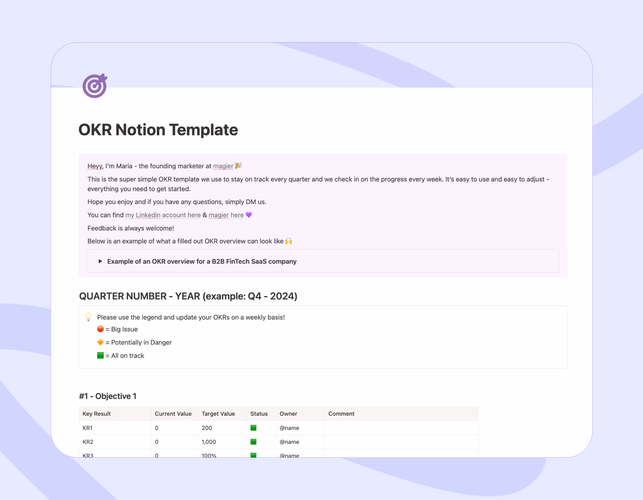 OKR Template