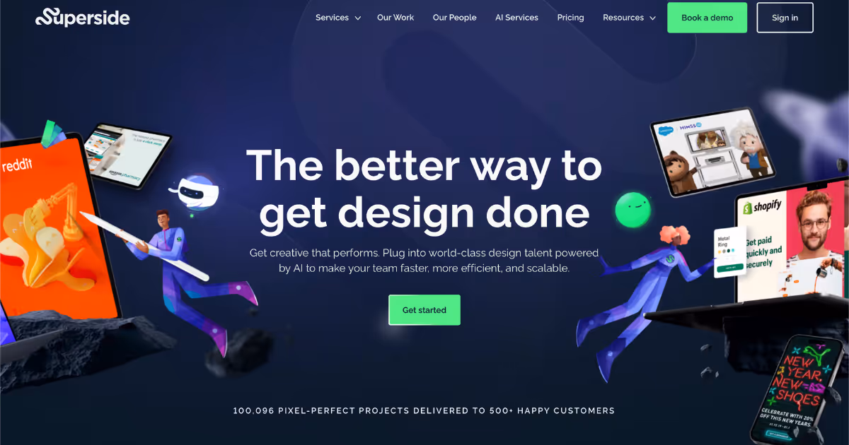 Superside unlimited graphic design website