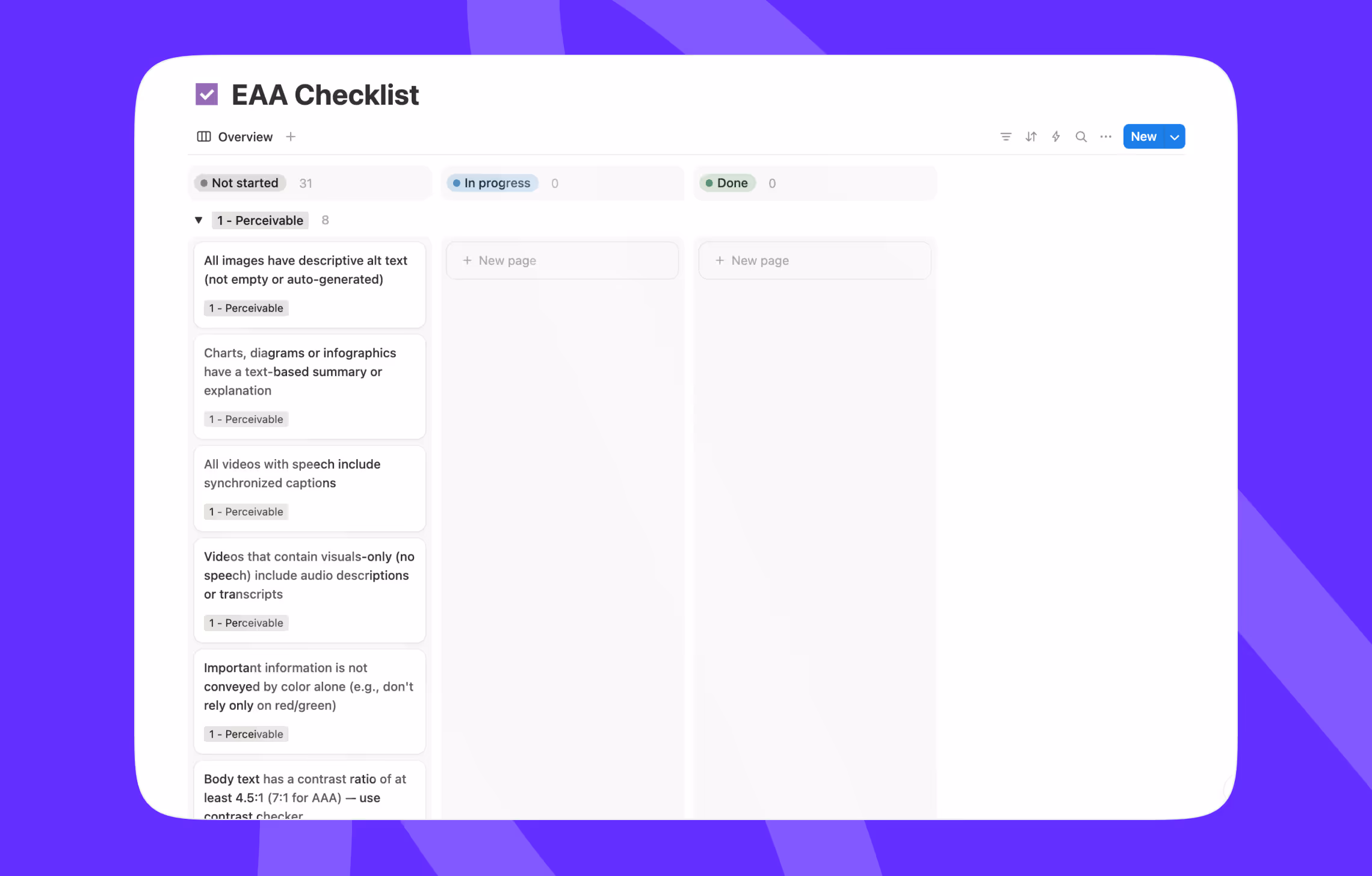 eaa checklist guidelines for website