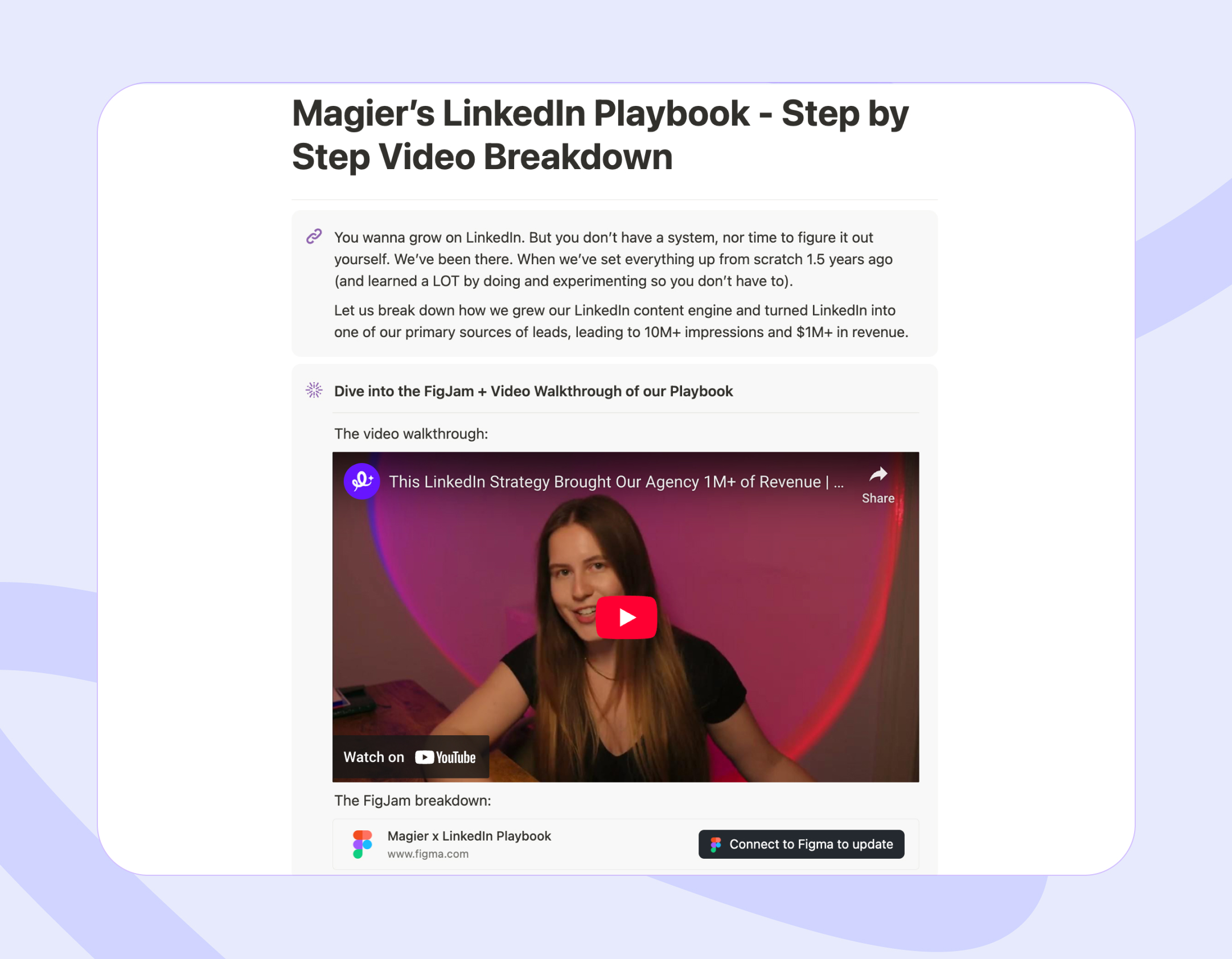 Magier's LinkedIn Playbook