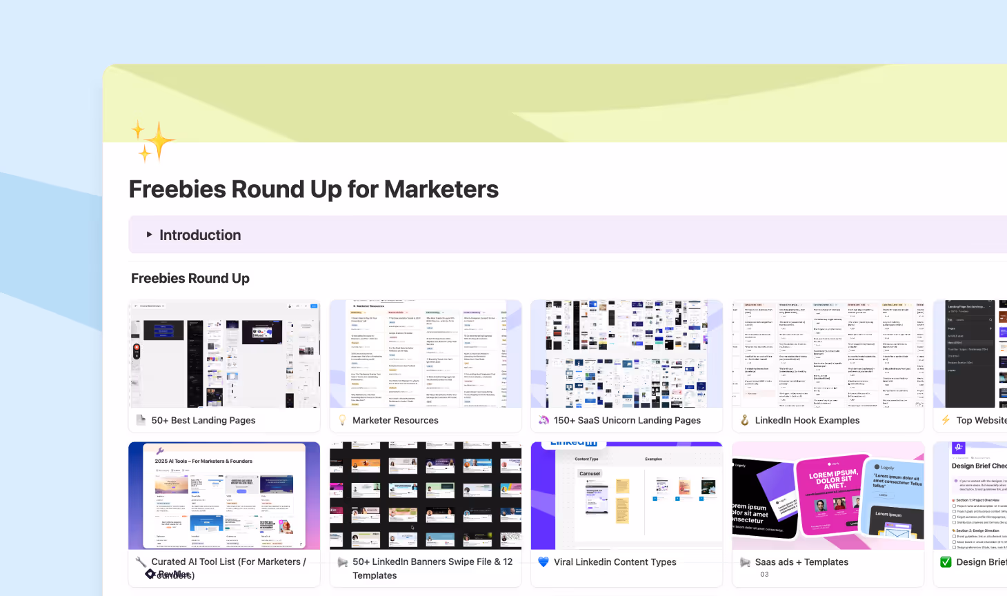 Freebie Round Up for Marketers