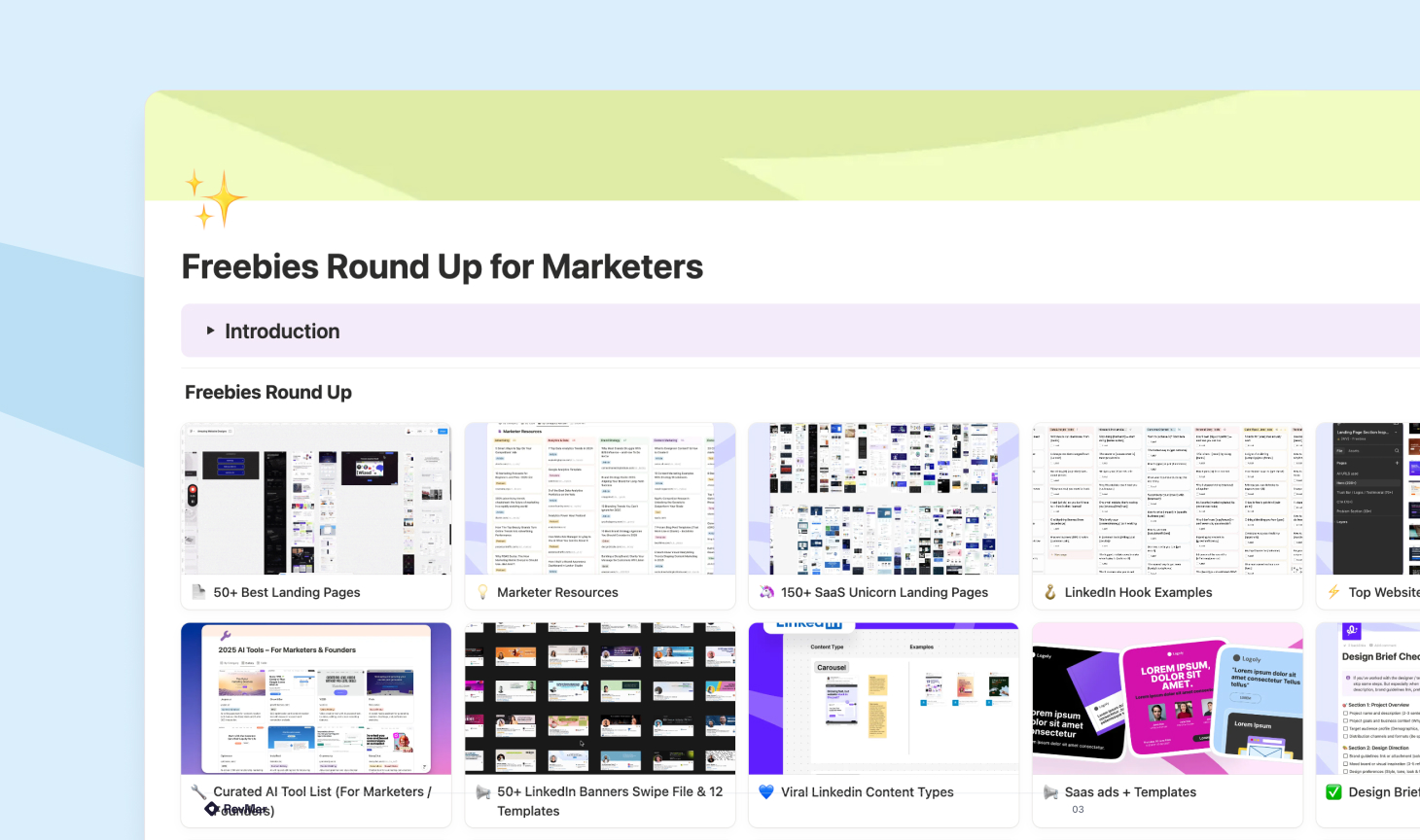 Freebies Round Up for Marketers