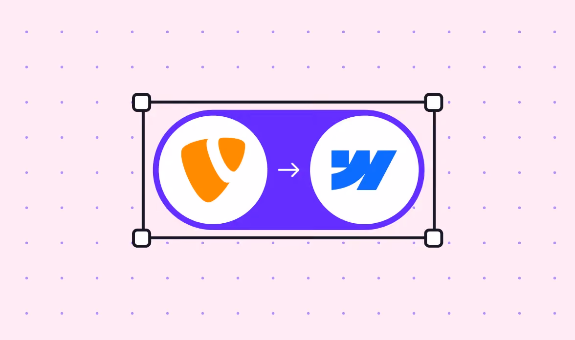Migrate from TYPO3 to Webflow: visual showing the TYPO3 logo with an arrow pointing to the Webflow logo