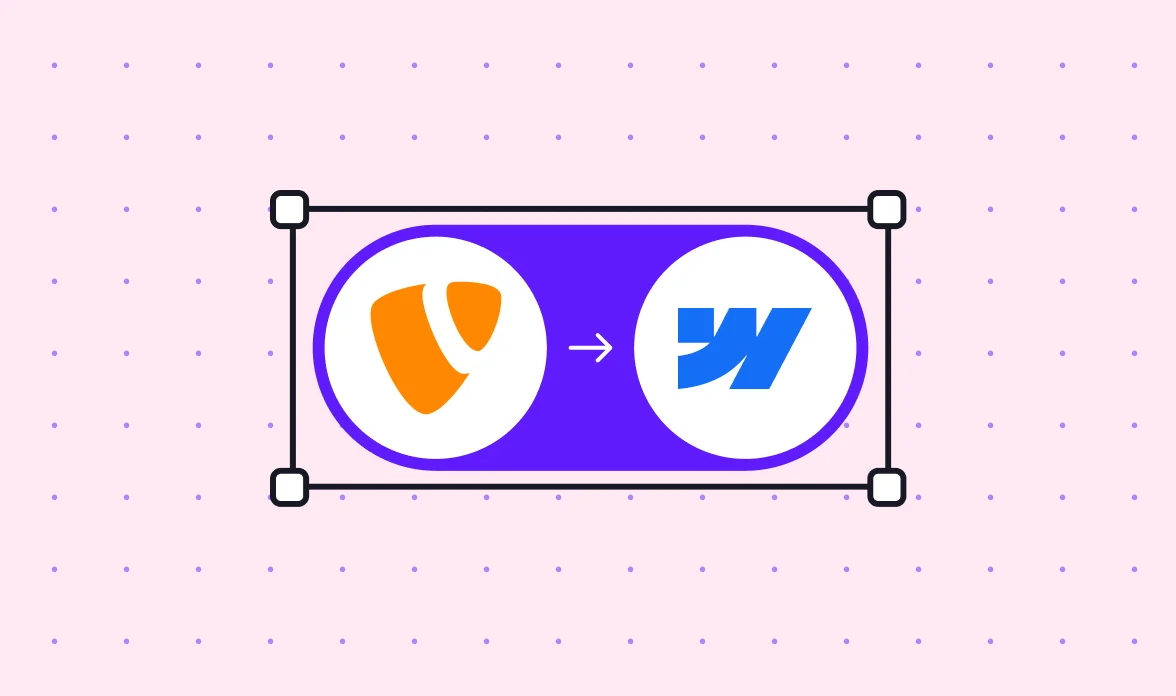 Migrate from TYPO3 to Webflow: visual showing the TYPO3 logo with an arrow pointing to the Webflow logo