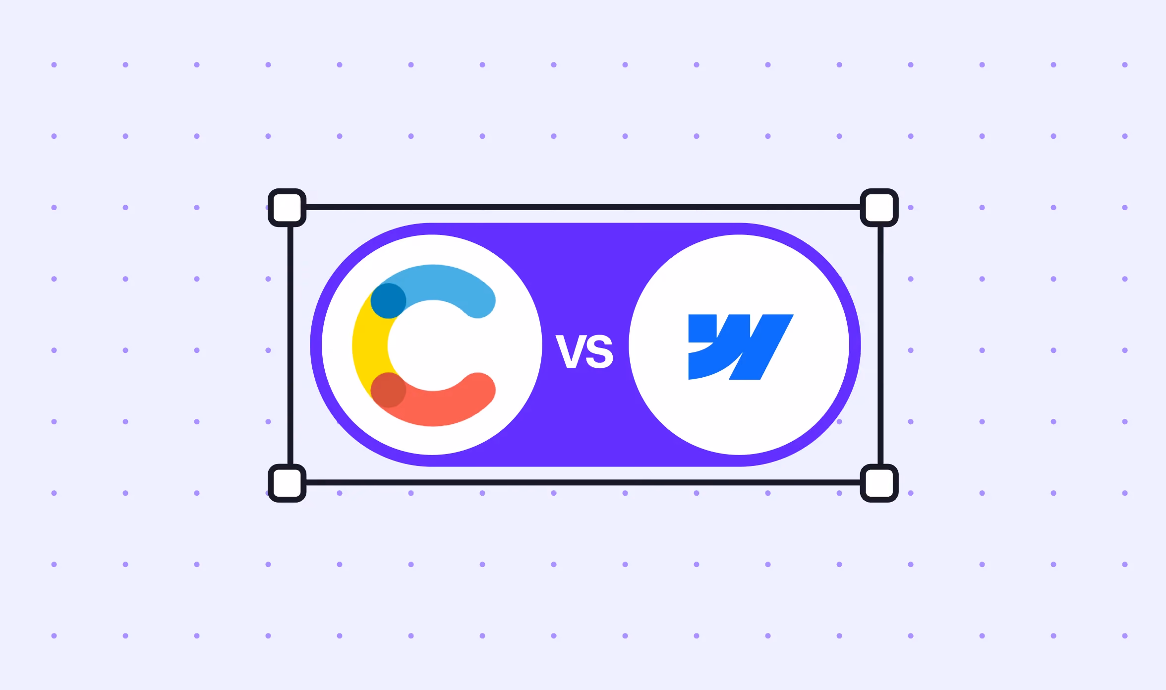Webflow vs Contentful comparison banner with the Contentful and Webflow logos separated by "vs"
