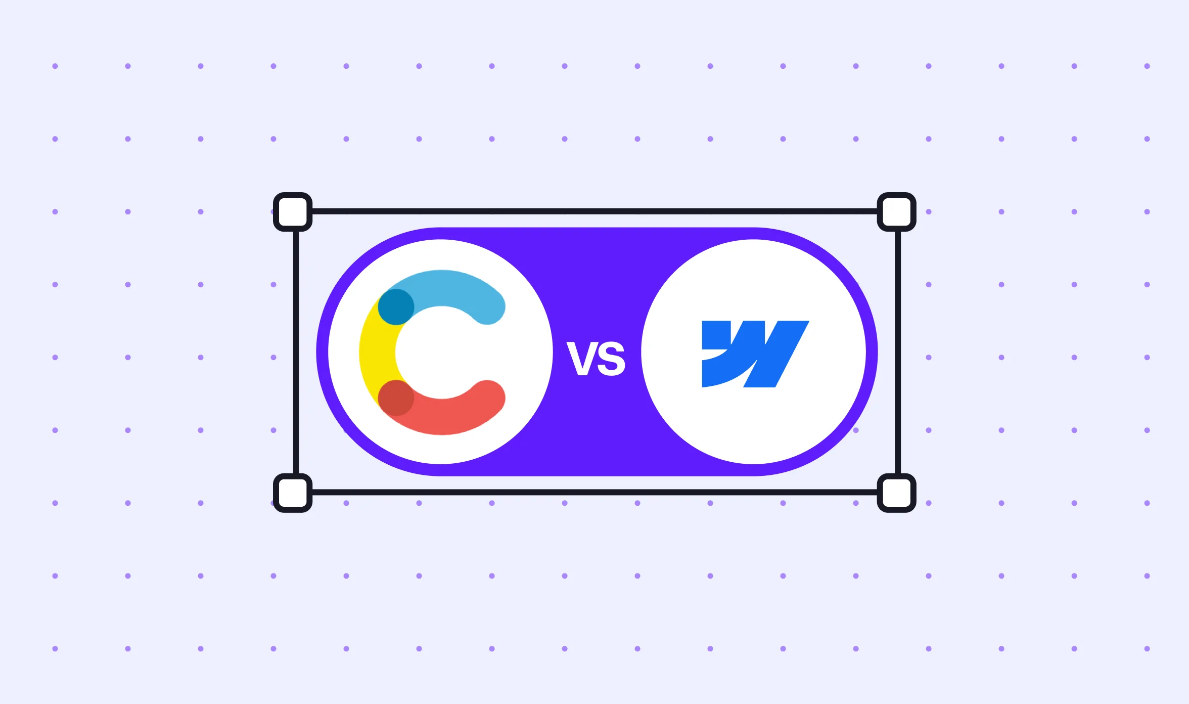 Webflow vs Contentful comparison banner with the Contentful and Webflow logos separated by "vs"