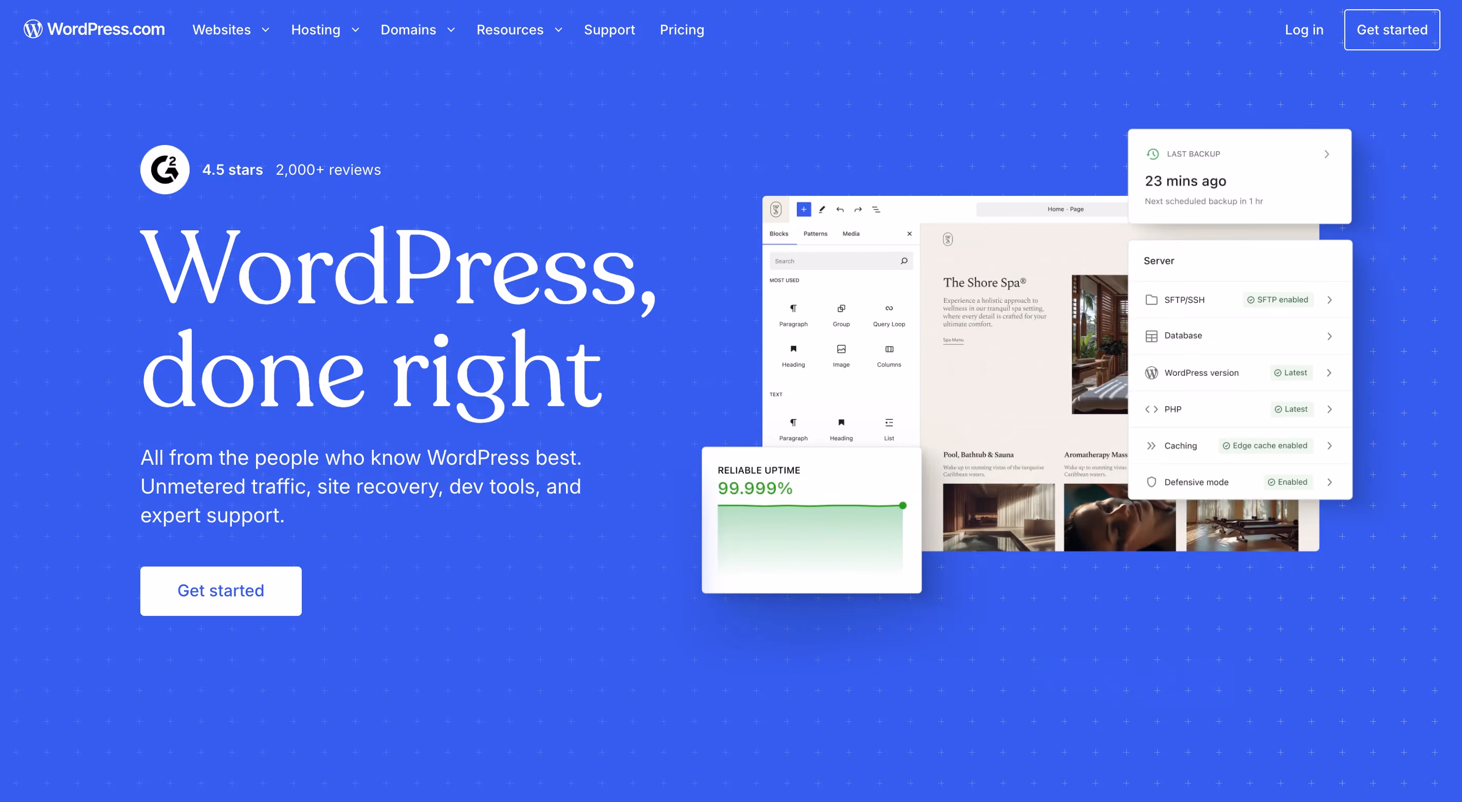 homepage of WordPress, a TYPO3 alternative