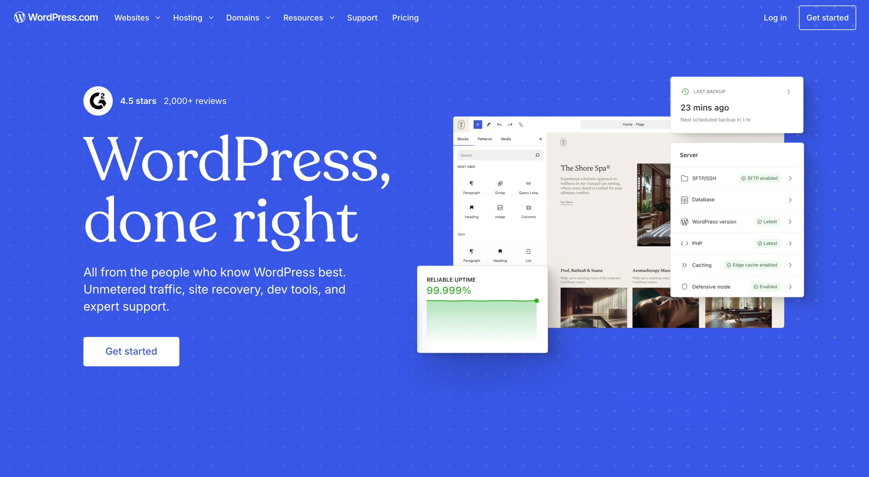 homepage of WordPress, a TYPO3 alternative