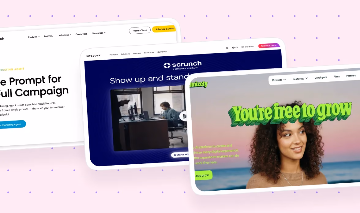 Bloomreach website hero section showing the Loomi Marketing Agent feature. The headline reads "one prompt for a full campaign" with a description of building complete email lifecycle campaigns from a single prompt. The right side shows a dark UI panel with
