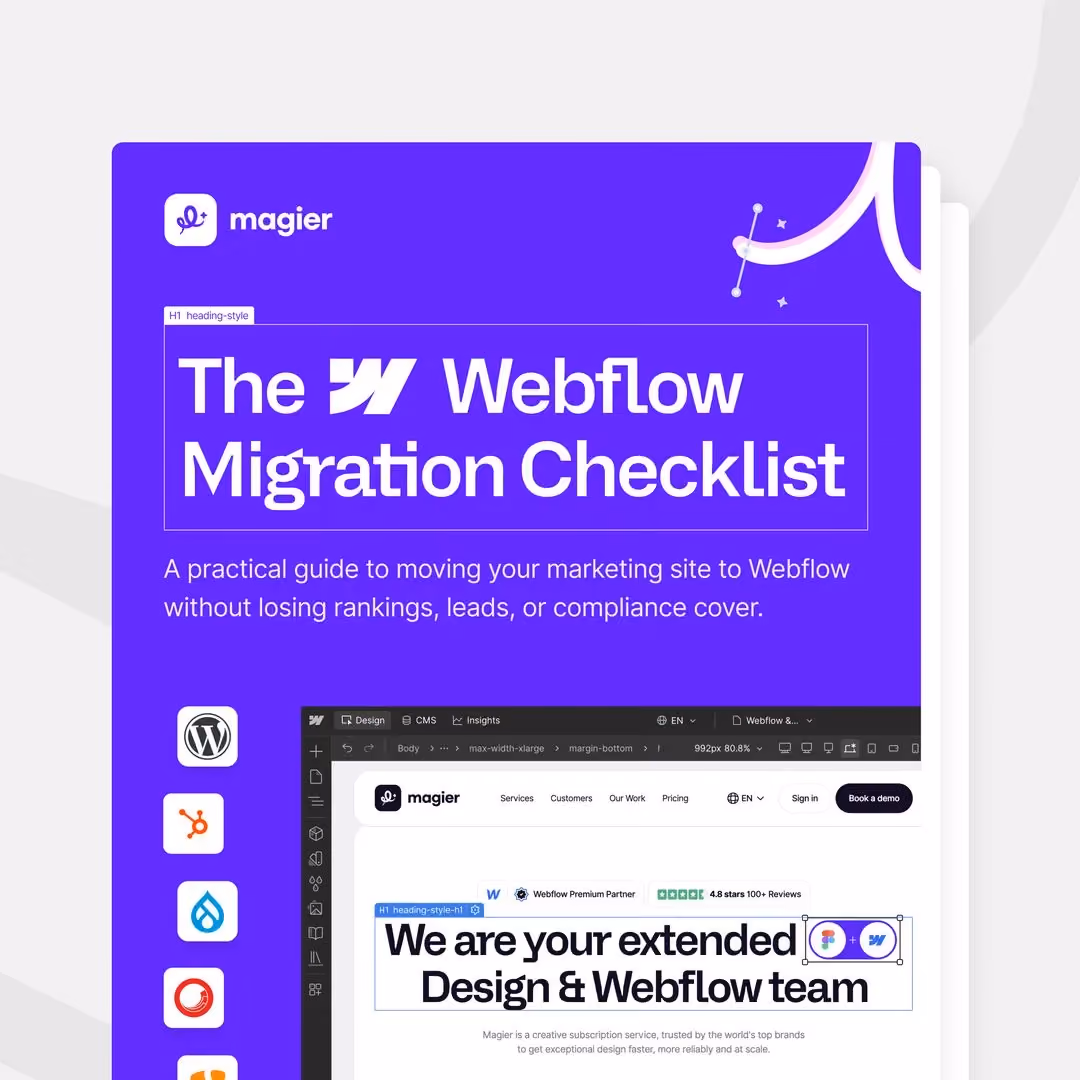 the cover page of webflow migration checklist