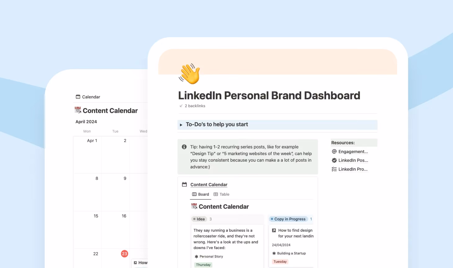 LinkedIn Personal Branding Content Calendar
