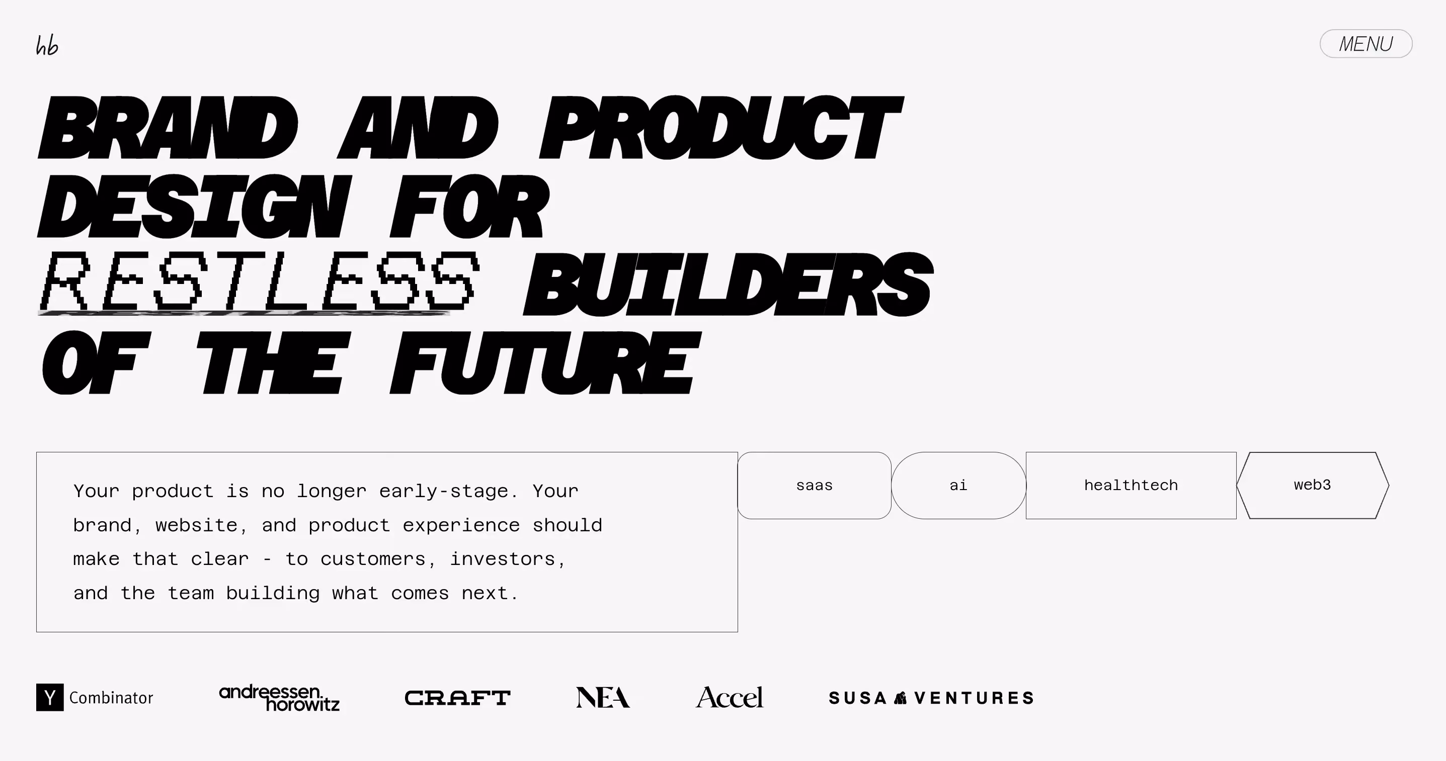 heartbeat landing page which white and black colour and logos like Y combinator, craft, Accel