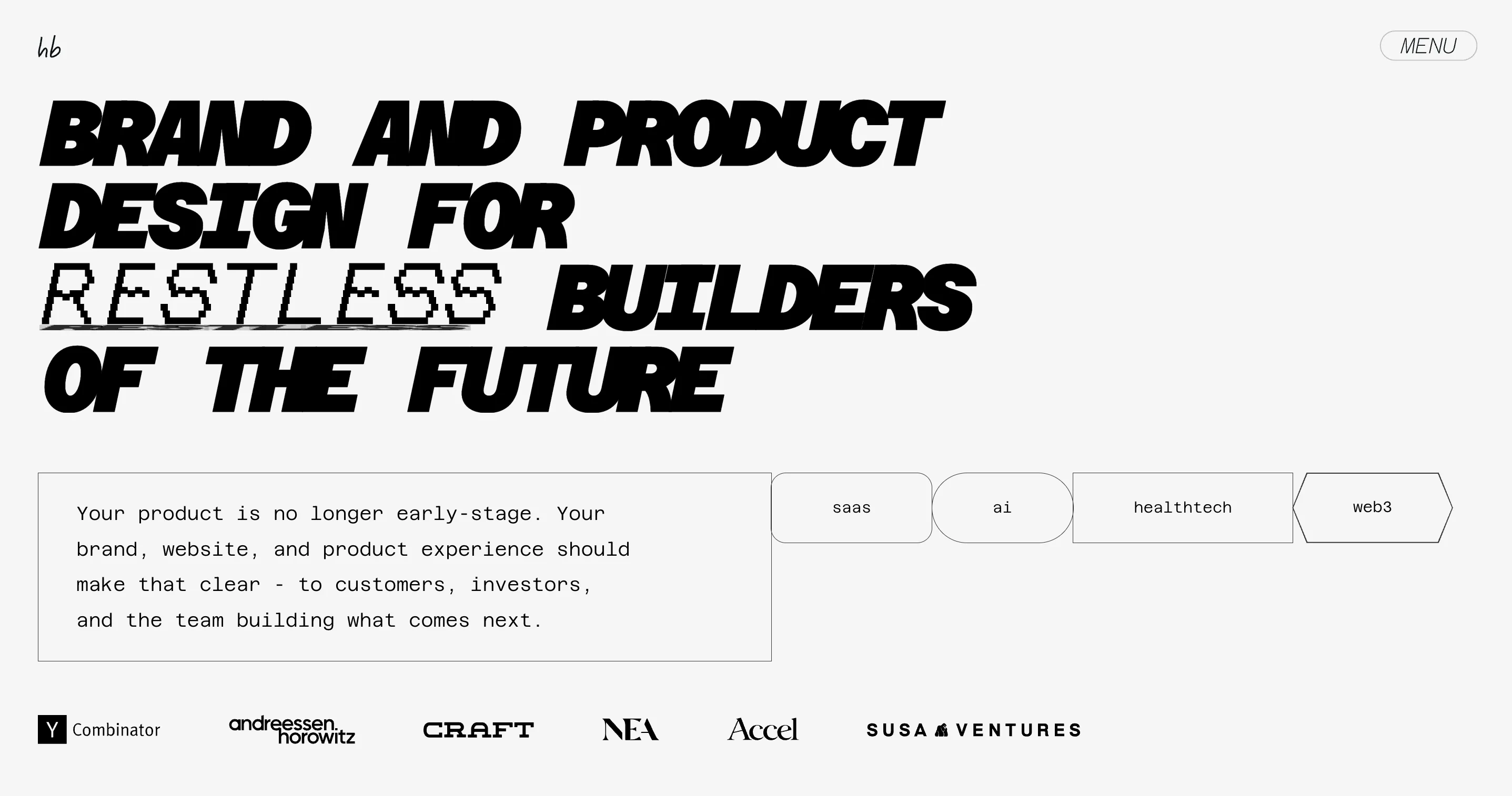 heartbeat landing page which white and black colour and logos like Y combinator, craft, Accel