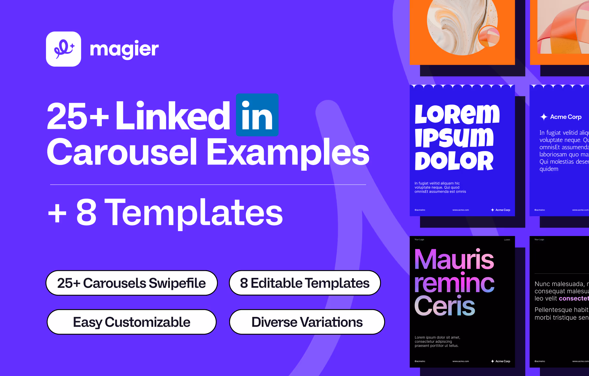 25+ LinkedIn Carousel Swipe File & Templates