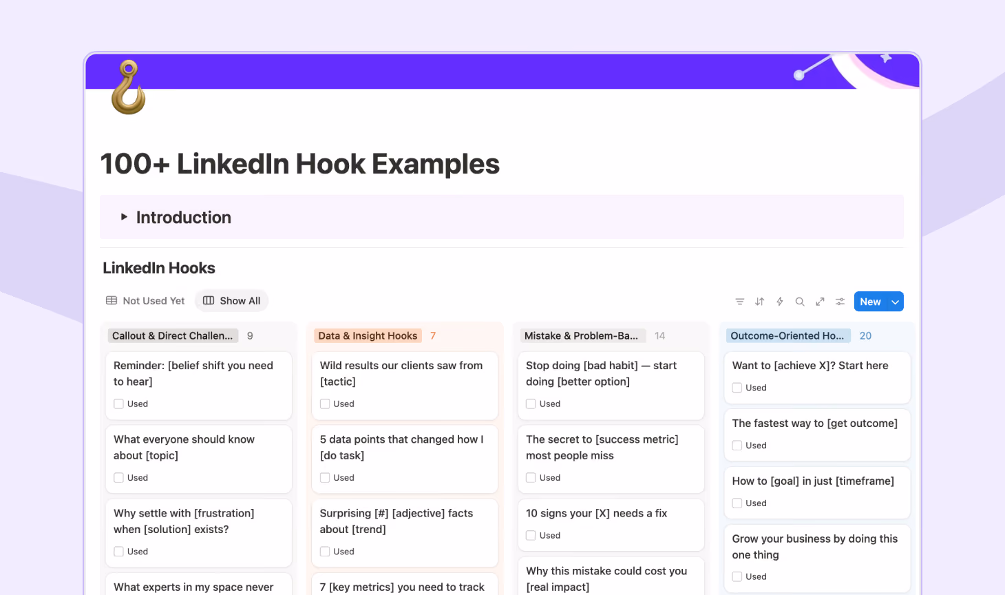 100+ LinkedIn Hooks