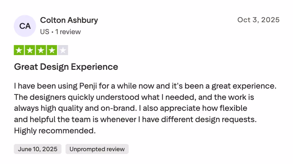 penji quote on design experience