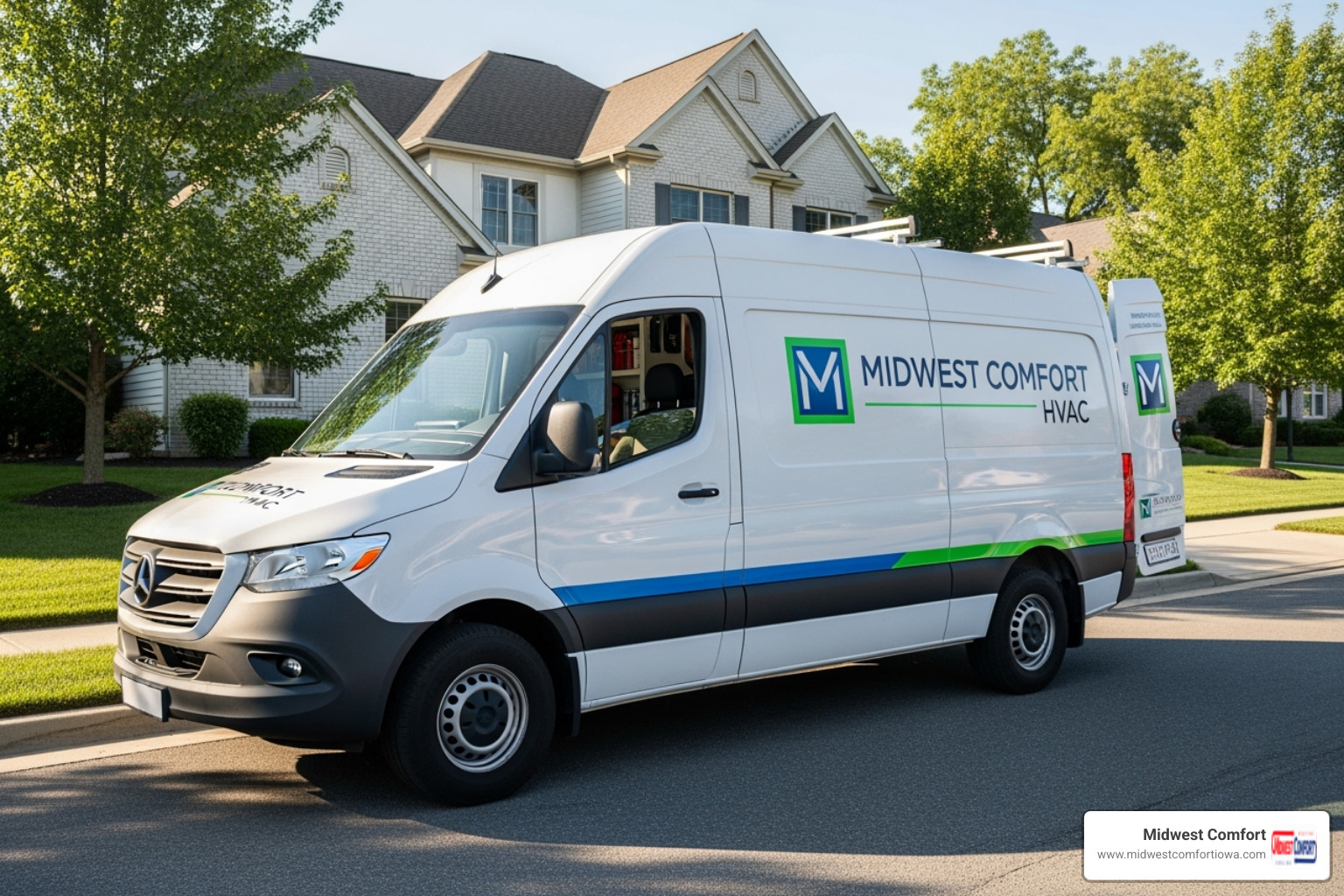 Midwest Comfort branded service van - best ac company des moines Midwest Comfort branded service van - best ac company des moines