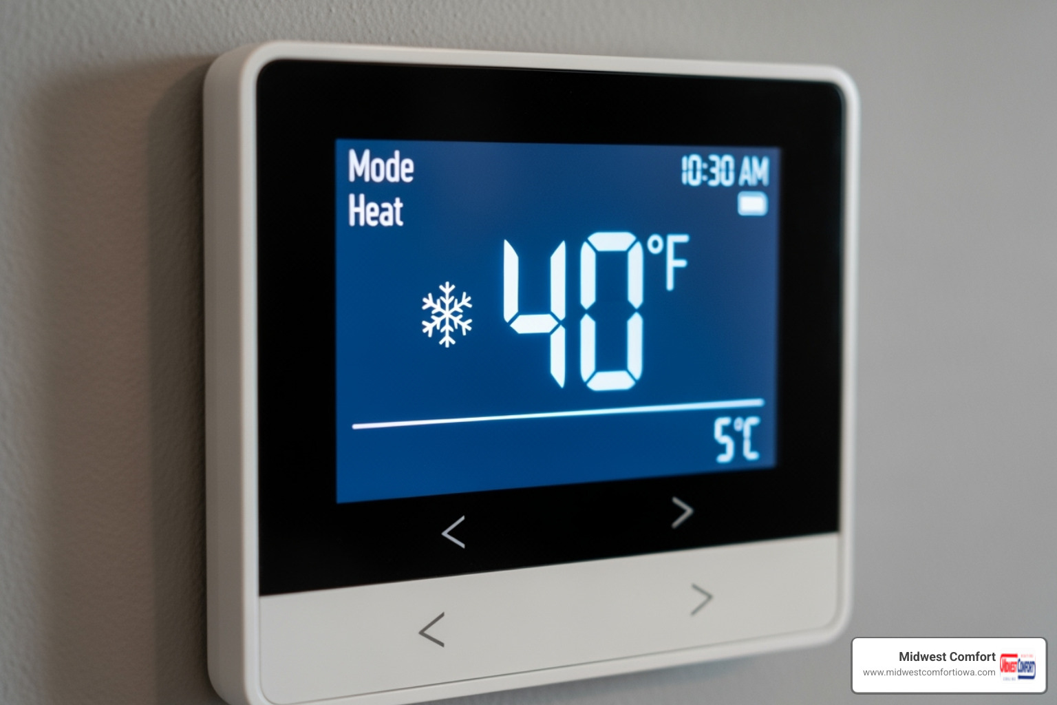 Thermostat showing low temperature - 24/7 hvac altoona